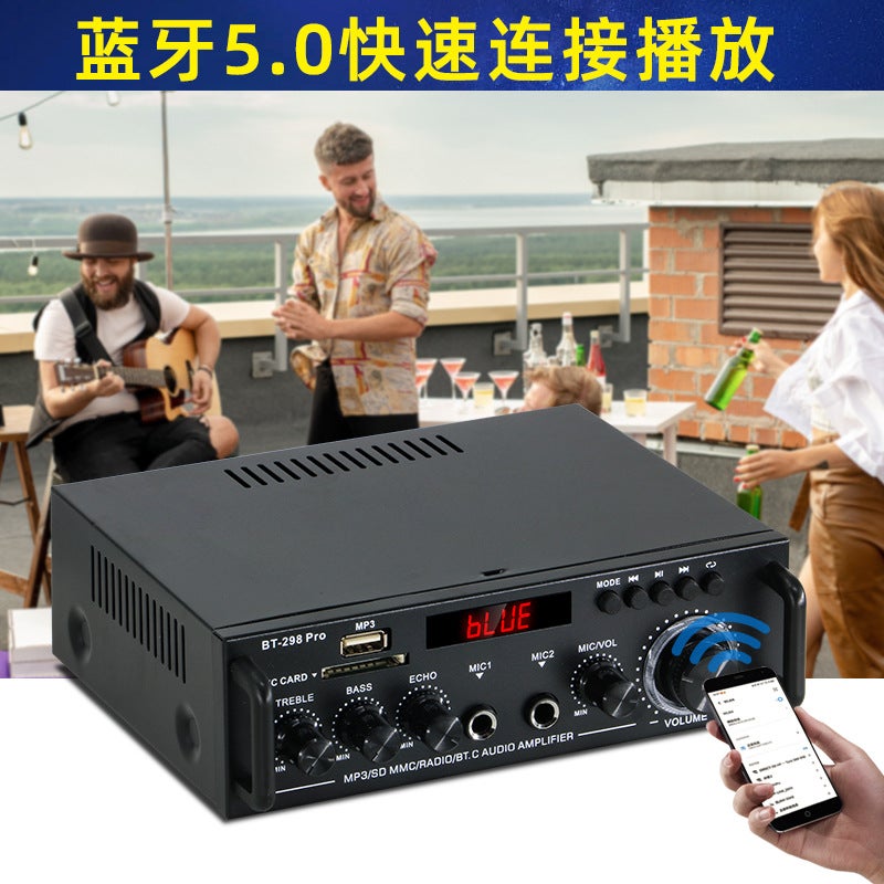 New Bt-298 Pro Digital Amplifier Bluetooth U Disk Amplifier Two-Channel Amplifier - Image 5